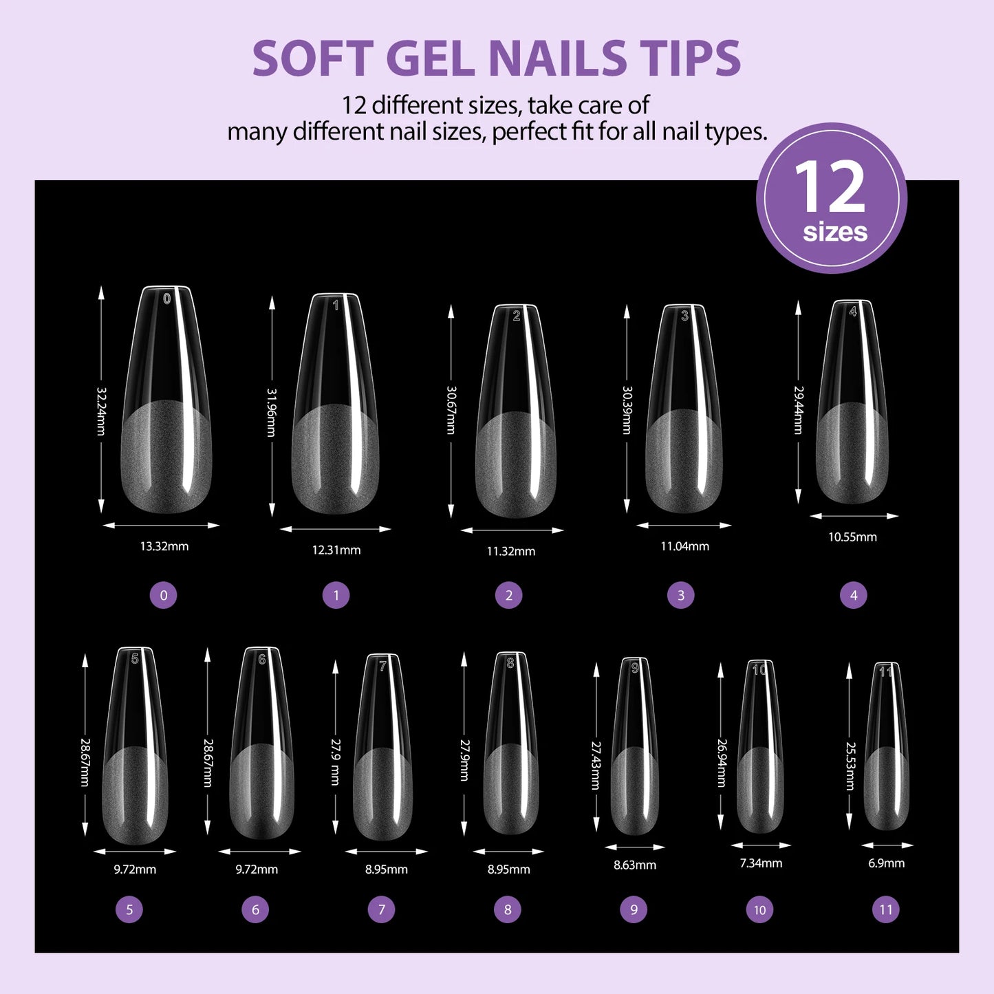 SAVILAND Gel X Nail Kit 500pcs Long Coffin Nail Tips with 15ml Nail Glue Gel Electric Nail Drill Machine UV Nail Lamp