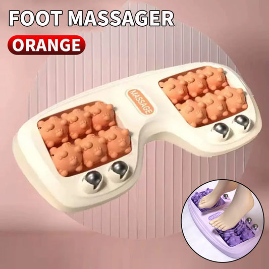 Foot massager with 4 rows of rollers, acupressure for relaxation, relieving plantar fasciitis, relieving pain from heel bone spu
