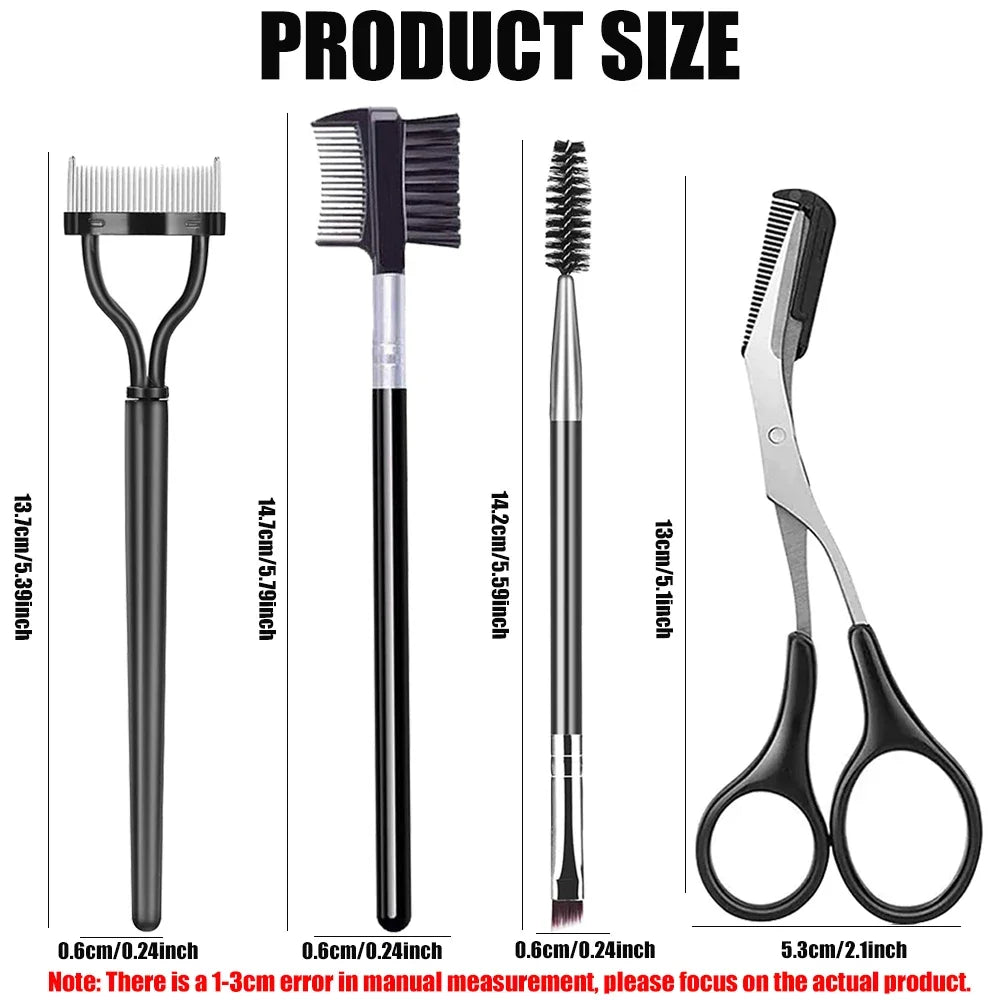Comb 3/5PCS Eyebrow Brush Set Eyelash Lash Separator Tool Professional Eye Makeup Tools With Eyebrow Trimmer Scissor For Woman