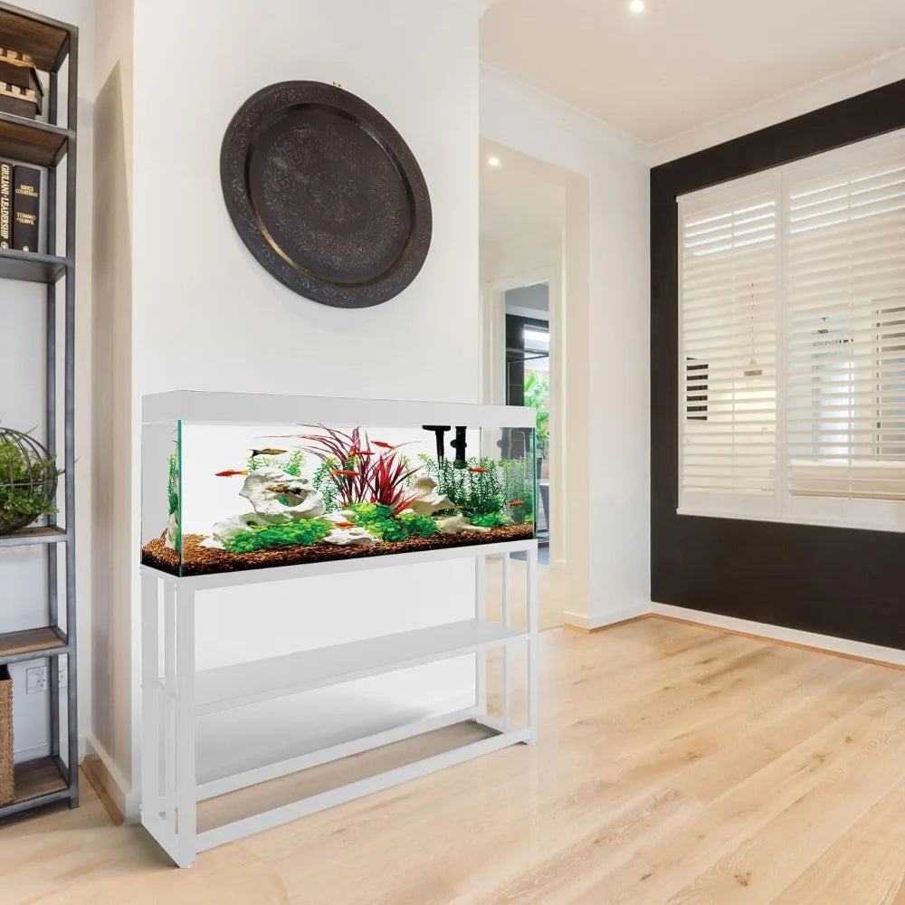 Fish Tank Stand Metal Aquarium Stand ,55-75 Gallon Aquarium Turtle Tank, 48.4 x 14.8 x 29.1Inch, Reptile Terrariums and Breeder