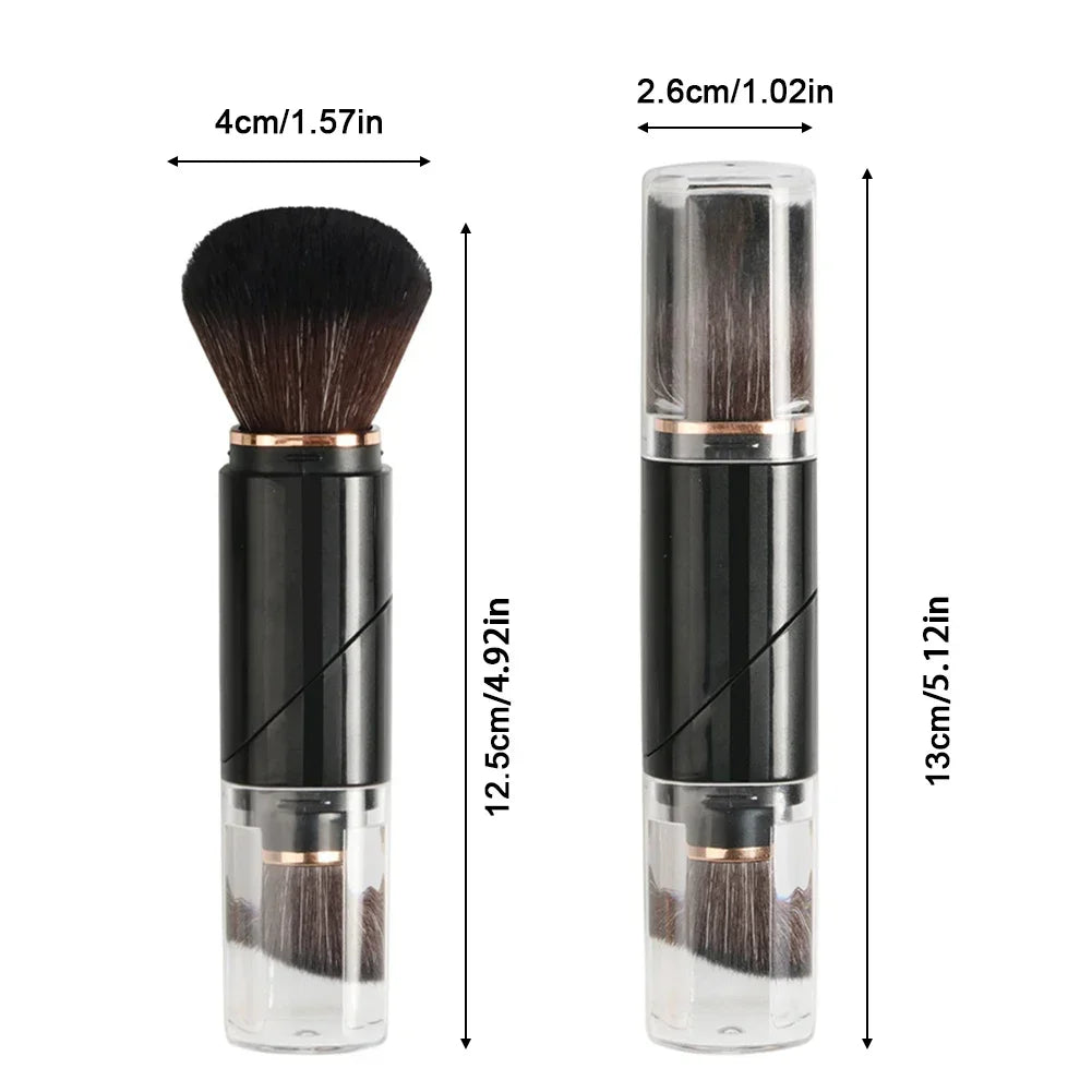 2 In 1 Telescopic Makeup Brush Portable Travel Makeup Brushes Set Eyeshadow Loose Powder Mini Makeup Brush Beauty Tools