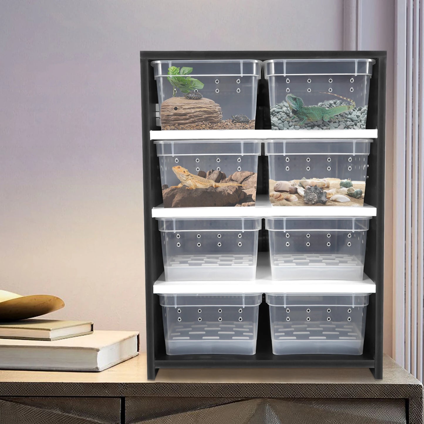 Professional Large Acrylic Reptile Feeding Box Breeding Tank with Ventilation Insect Spider Turtle Lizard Pet Enclosure