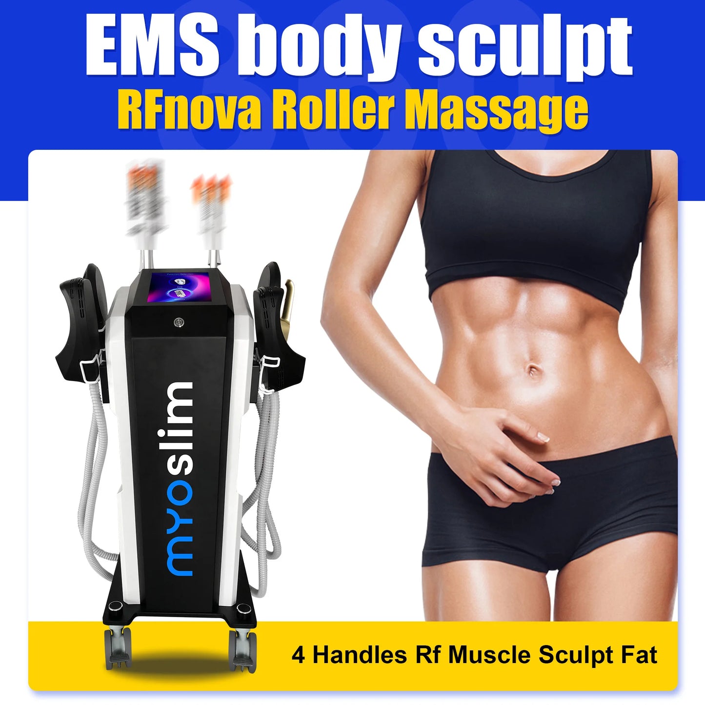 6500W MYOslim Sculpting Butt Lift Machine 2 in 1 Body Sculpt Machine RF Roller Muscle Stimulator Body Shaping Massage Equipment