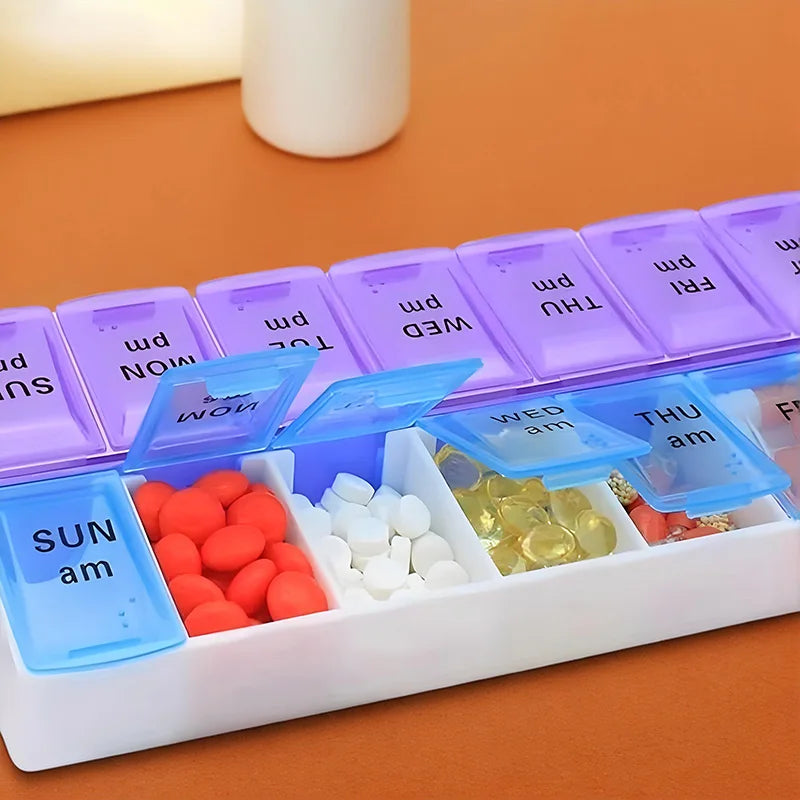 1-Piece Medicine Organizer - Multi-Compartment, BPA-Free, Travel-Friendly for Daily Use pill container