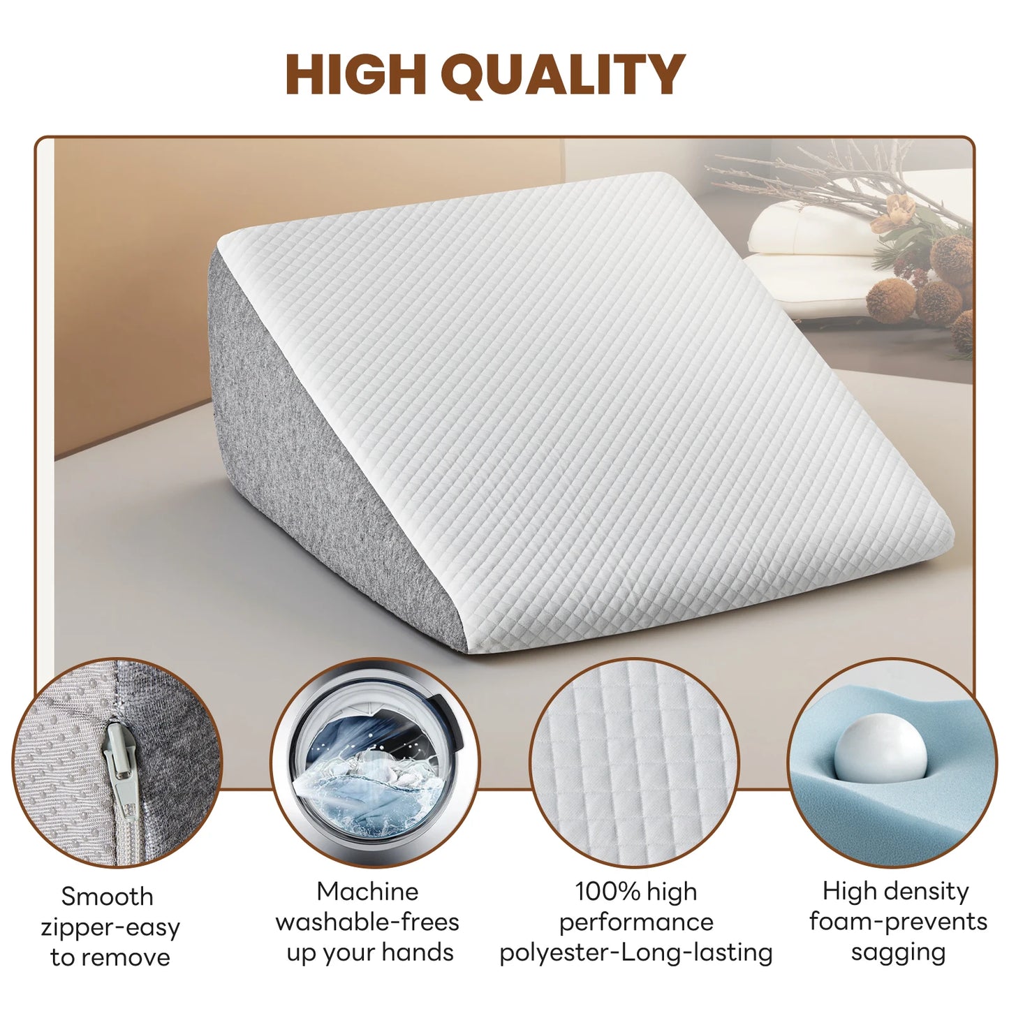 JHK Ergonomic Wedge Neck Pillow Memory Foam For Pain Relief