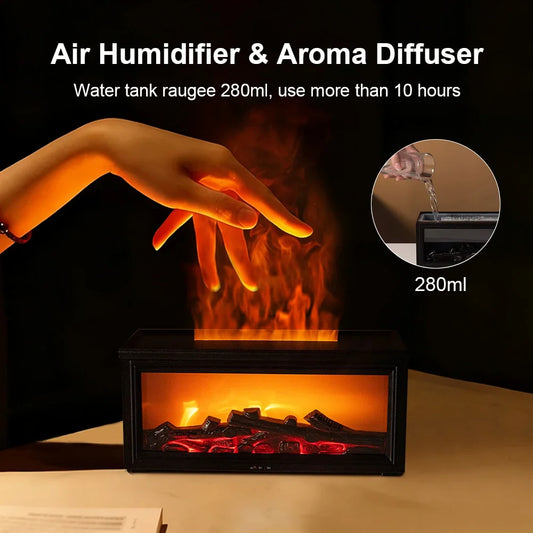 Air Aroma Humidifier Flame Essential Oil Diffuser Fragrance Diffuser Home Aromatherapy Humidifier With LED Light Remote Control