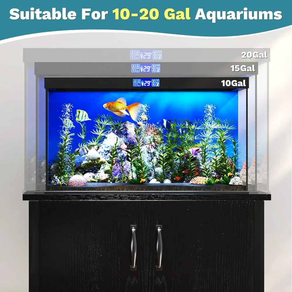 TC-HOMENY 10-20 Gallon Fish Tank Stand, Aquarium Stand with Power Outlets, 700LBS Capacity, Fish Tank Table with Storage Cabinet