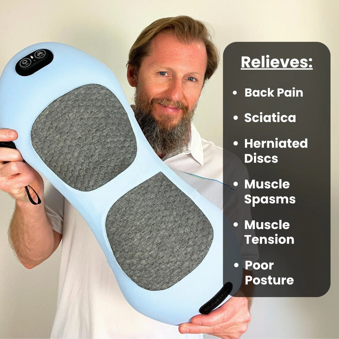 Okayso Multi-functional 3-in-1 Back Massager with Relief Bed Sleeping Shiatsu Deep Tissue Portable Shoulder Lower Waist Massager