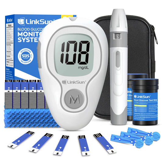 G-425-3 LinkSun Blood Glucose Meter Glucometer Complete Kit Diabetes Accessories Finger Blood Digital Glucose Sugar Test Machine