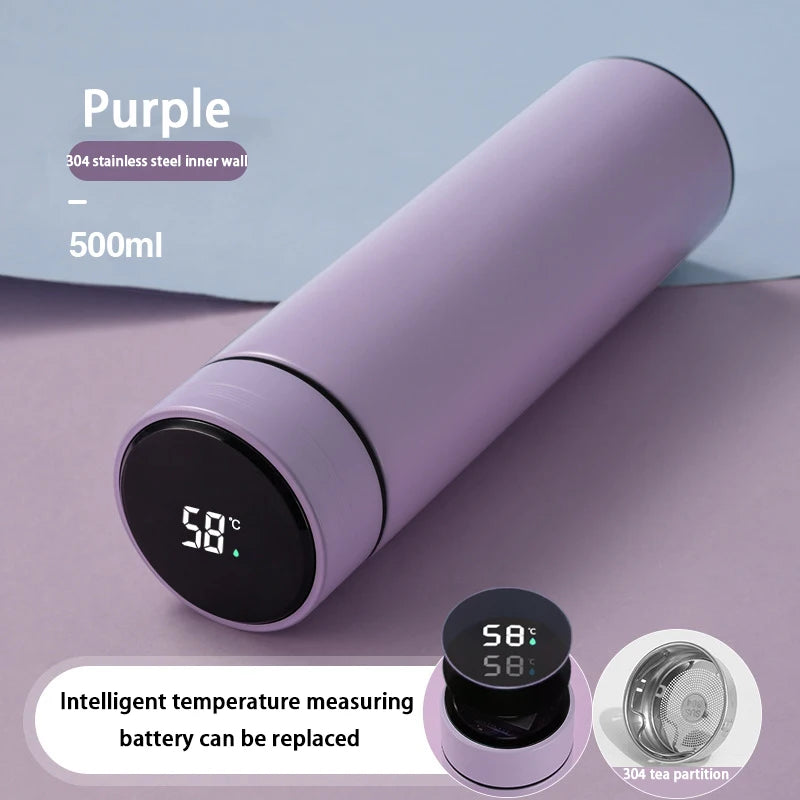 Smart Digital Water Bottle With Temperature Display Stainless Steel Thermos