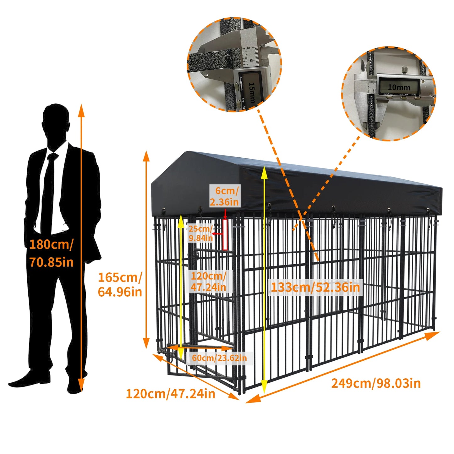 Hign-concerned Outdoor Dog Kennel Playpen With Roof Shelter