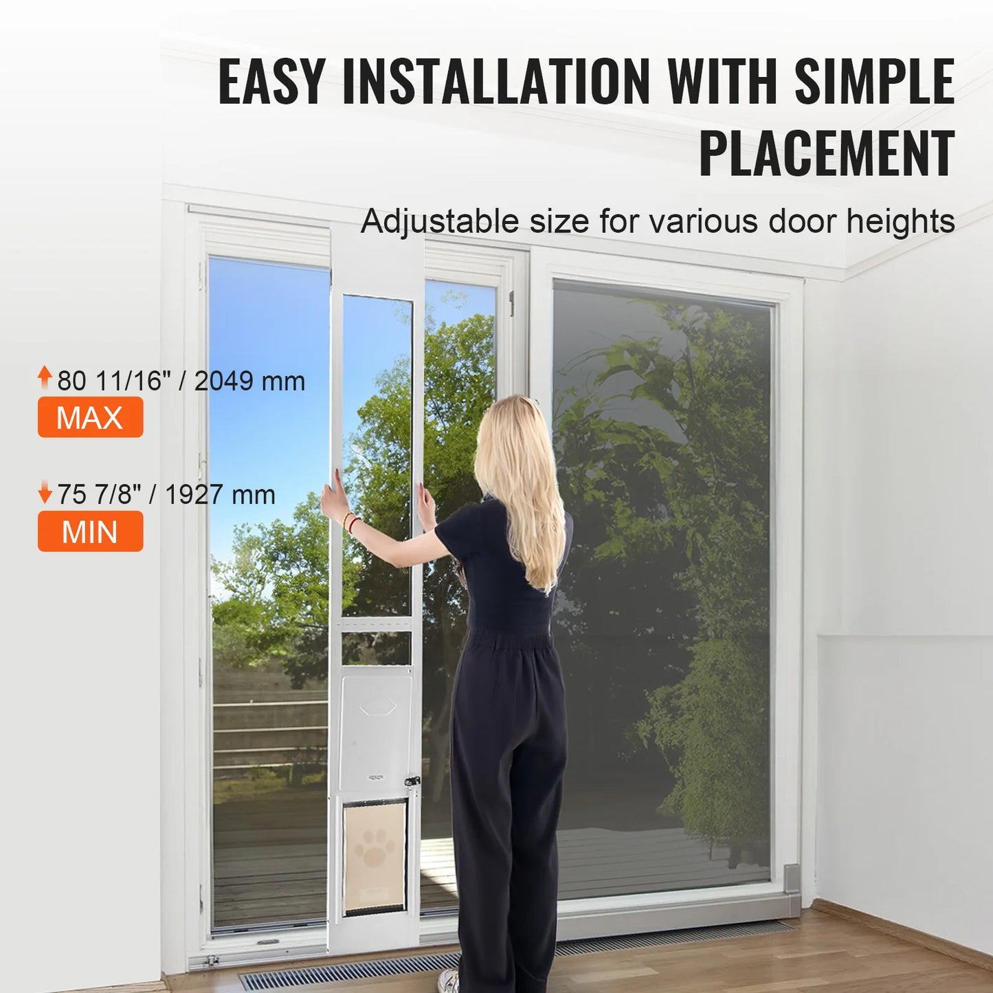 SucceBuy Dog Door For Sliding Glass Doors With Adjustable Height