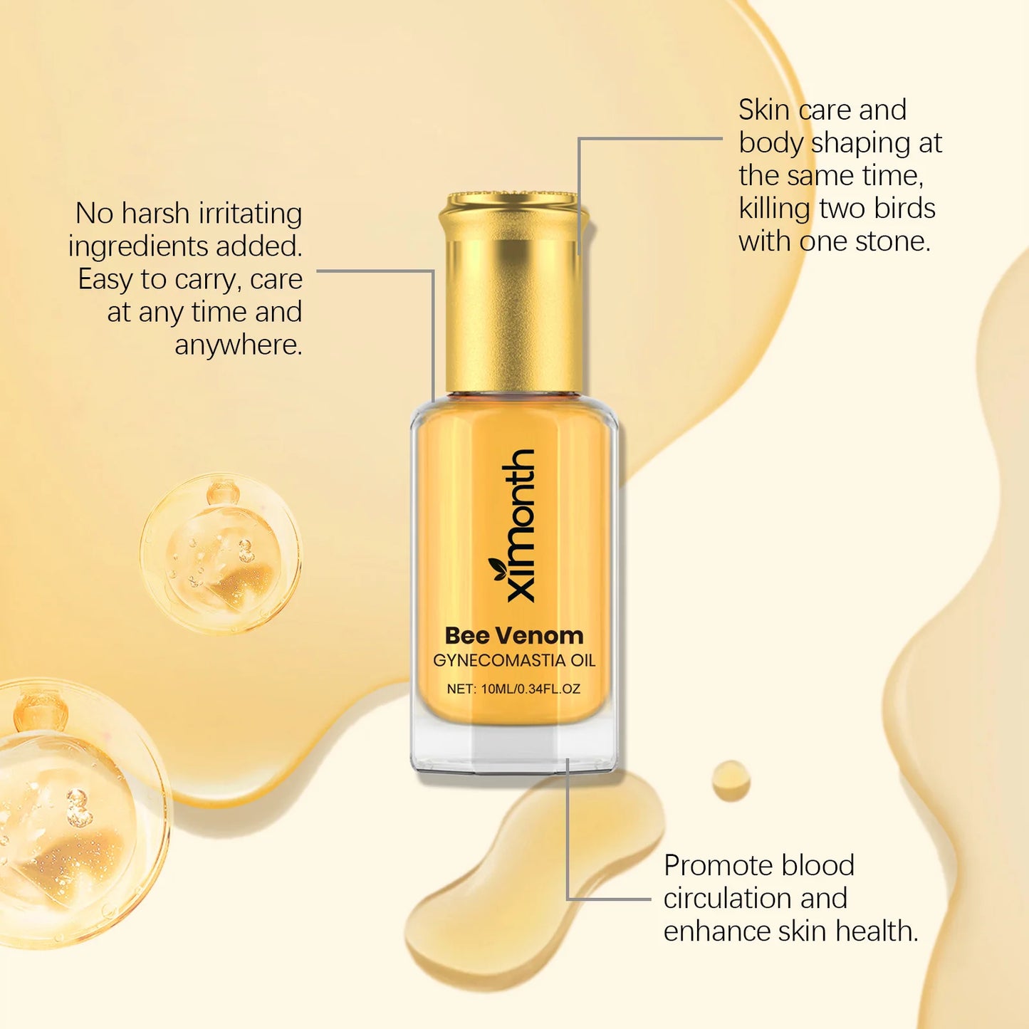 Ximonth Gynecomastia Oil Firm Chest Skin Shaping Perfect Muscle Contour Reduce Sag Burn Excess Fat Herbal Men Chest Massage Oil