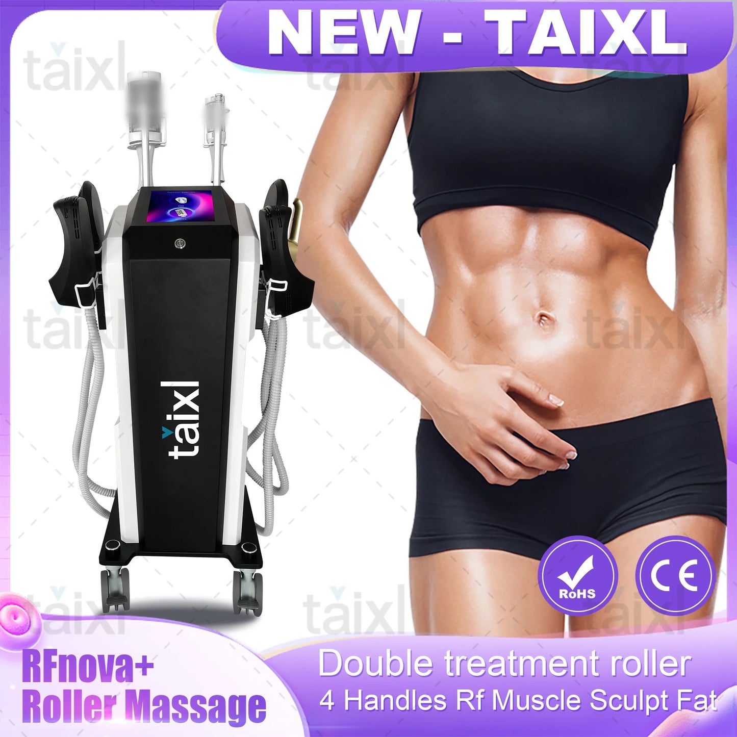 Hi-emt Neo RF Body Sculpt Machine Vacuum Inner Ball Roller Inner Ball Roller Machine 360 Degree Rolling Cellulite