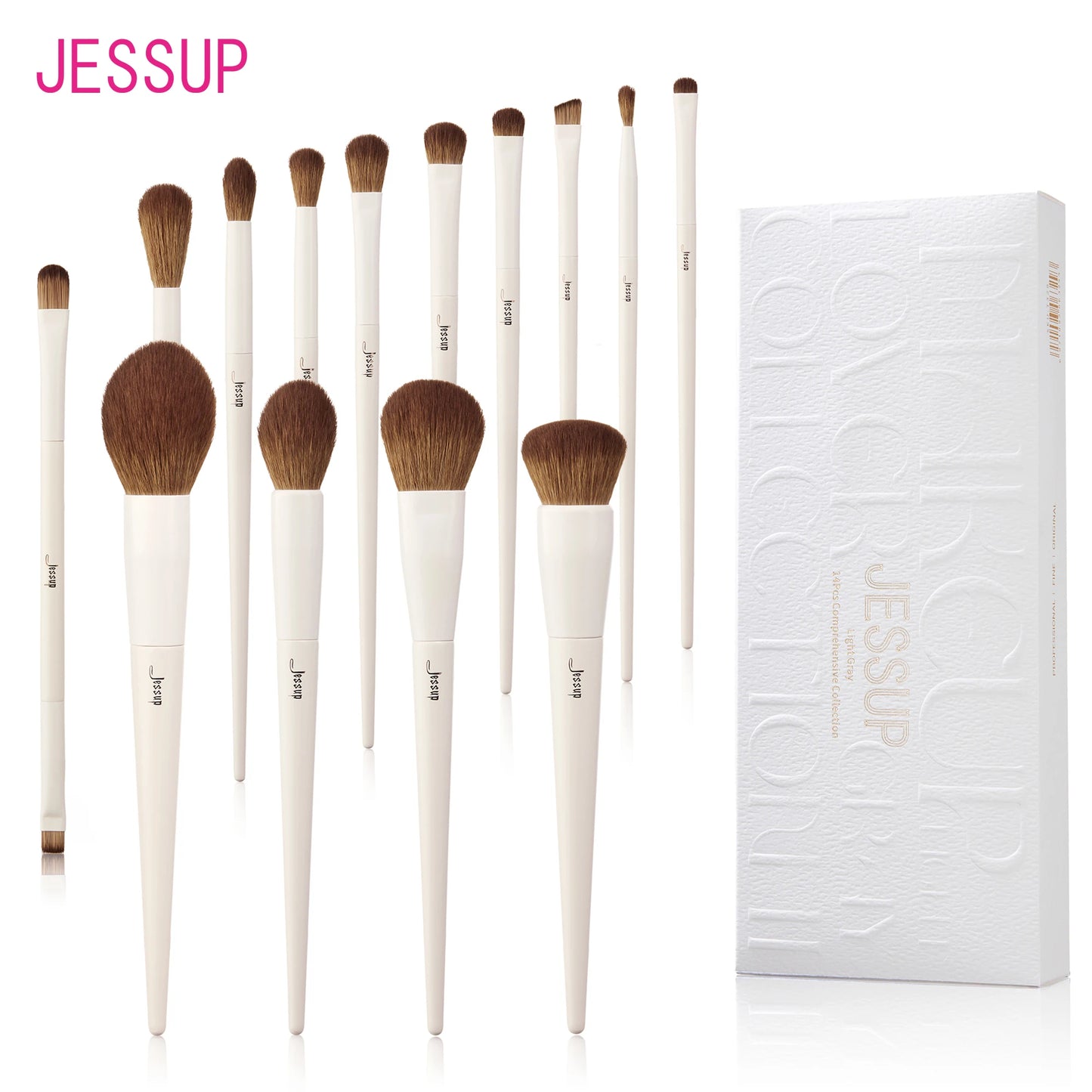 Jessup Makeup Brushes 14pcs, Makeup Brushes set Contour Foundation Powder Eyeshadow Highlight Blending Concealer Liner T336