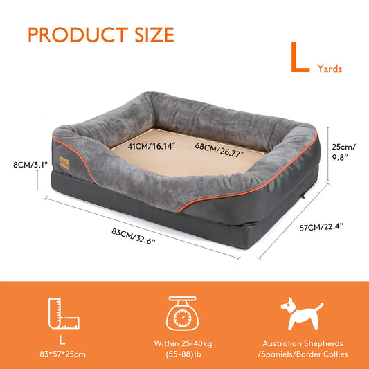 BINGOPAWCN Large Dog Bed Anti Allergy Removable Washable Fleece Cover